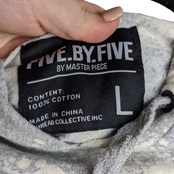 Five By Five by Master Piece Gray Splatter Print Short Sleeve Hoodie 🩶🎨 - Picture 4 of 10